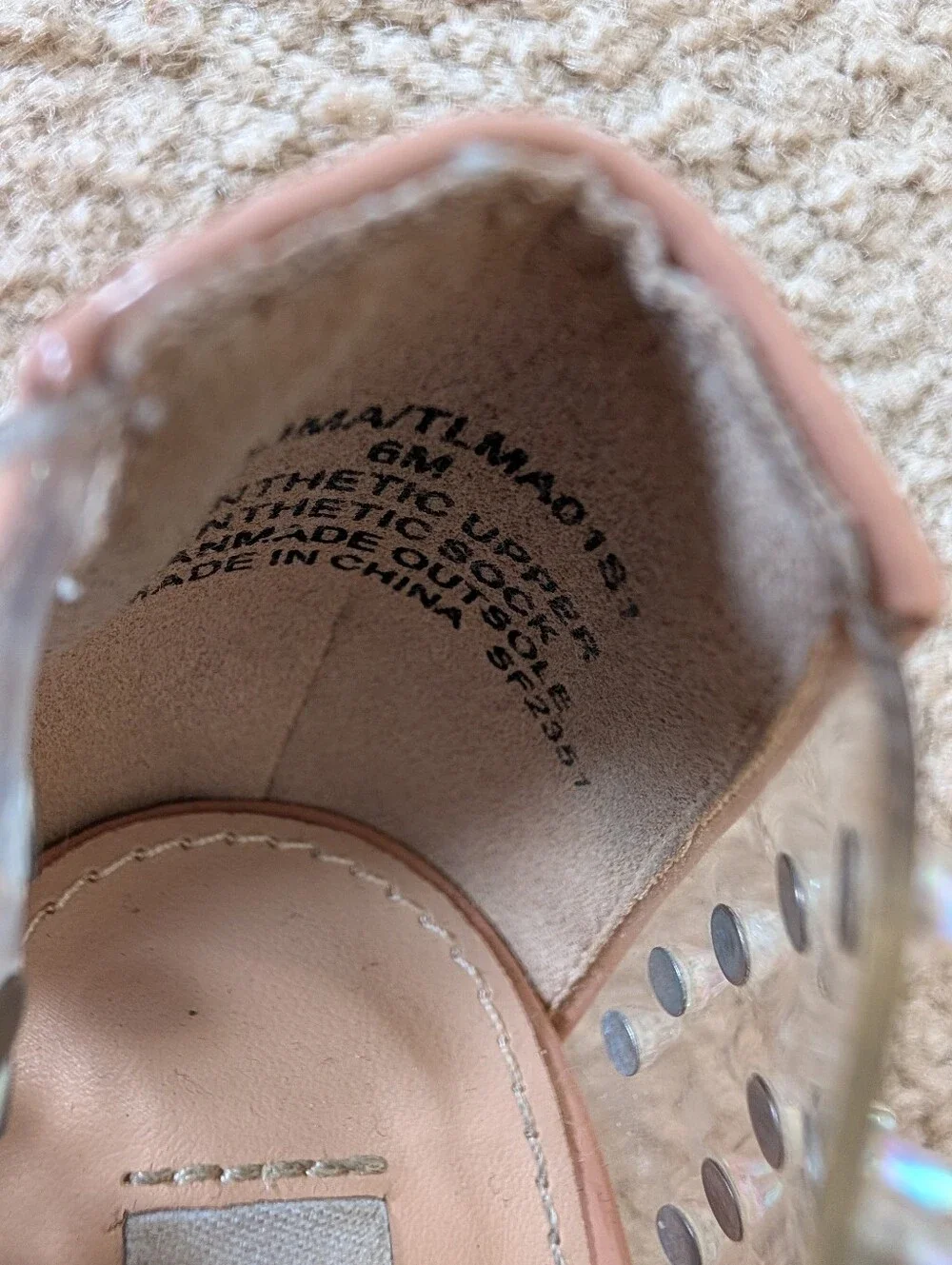 Steve Madden Tolima Clear Pointed Stiletto Pumps with Studs
